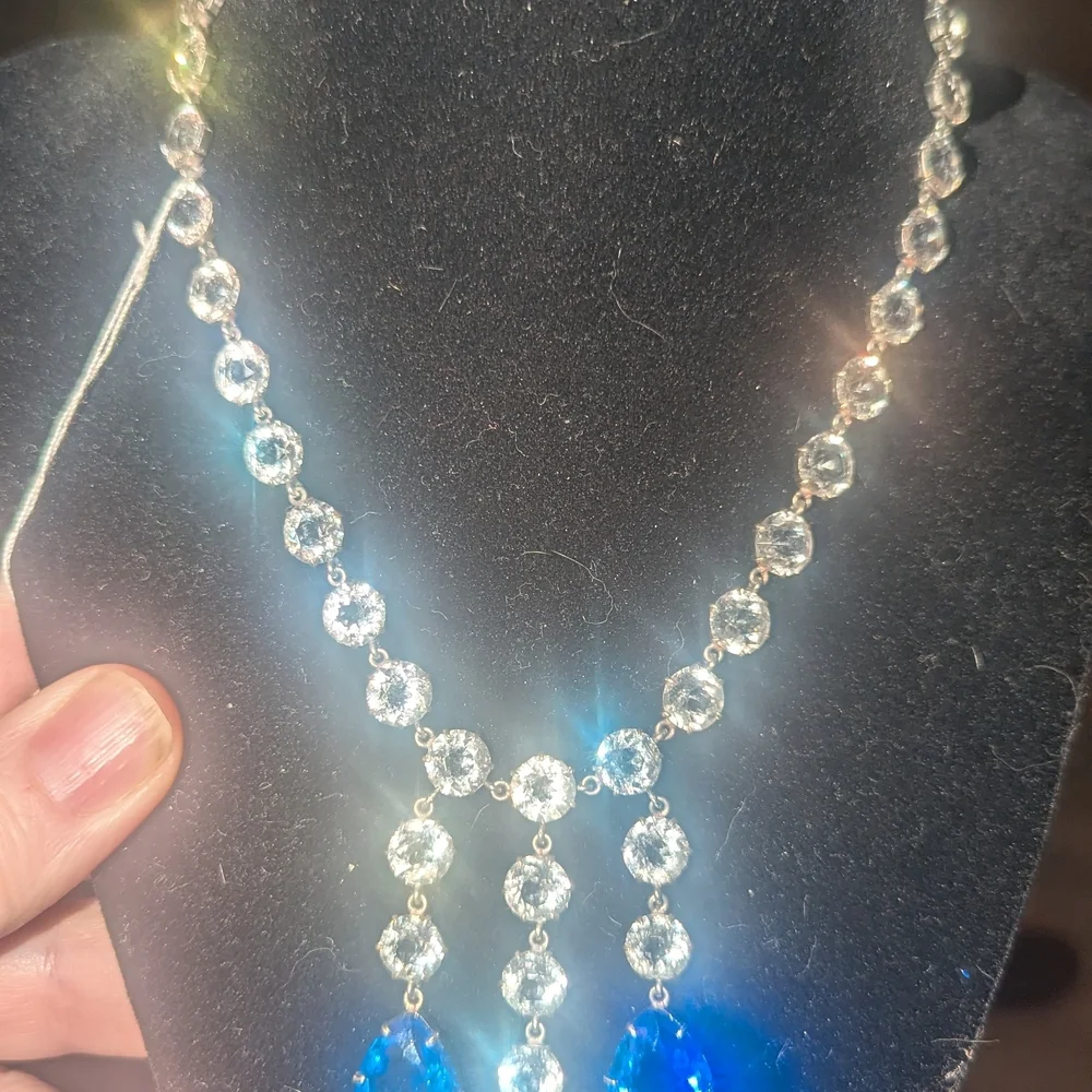 Stunning Vintage Art Deco Czech Bohemian Crystal Necklace - Picture 2 of 6